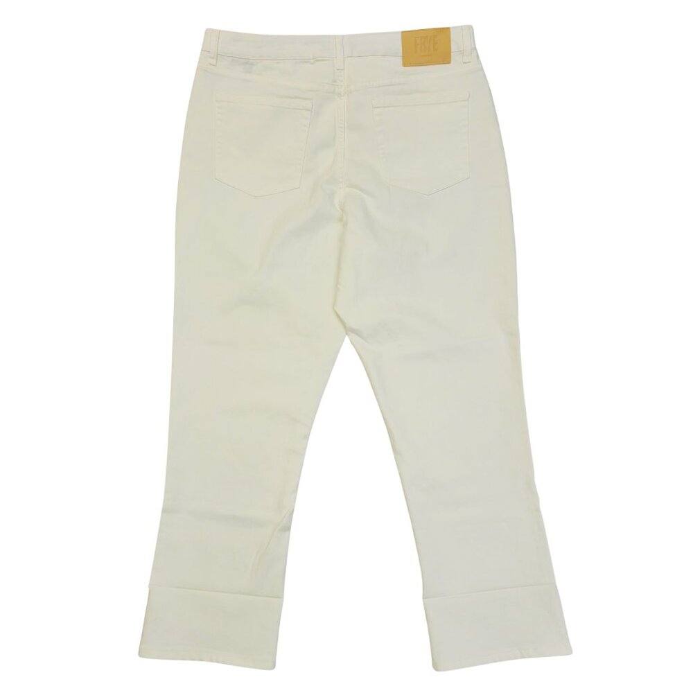 Frye NEW Women's Jeans Size 14/32 Ivory High Rise Cuffed Crop Denim - Picture 6 of 11